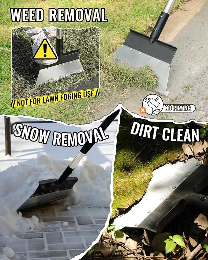 Flat Shovel, 60 inch Ice Scraper, Snow Shovel, Floor Scraper with Adjustable Long Handle, Heavy Duty Ice Chopper, Multifunctional Weed Removal Tool for Driveway, Walkway, Garden and Outdoor Cleaning