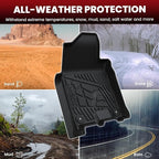LASFIT Floor Mats for 2019-2025 2026 Ram 2500/3500 Crew Cab Bucket Seat for Carpet & Vinyl Floor (NOT fit Model with PTO Kit), All Weather TPE Custom Fit Car Mats Floor Liners 1st & 2nd Row, Black