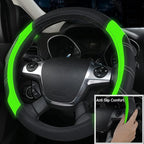 CAR PASS Leather Steering Wheel Cover and Waterproof Car Floor Mats,Microfiber Universal Car Combo Fit for 95% Sedan,SUV,Cars