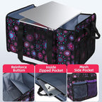 Muzale Extra Large Utility Tote Bag with Wire Frame Collapsible Reusable Grocery Bags Heavy Duty Shopping Bags for Groceries with Handles Trunk Organizer for Beach Car Picnics Camping Laundry