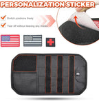 1000D Sun Visor Organizer with Zipper Visor Storage Pouch, Car Sunglasses Holder, Hard Molle Panel for Tactical Gears, Fits Most Car, SUVs, and Trucks