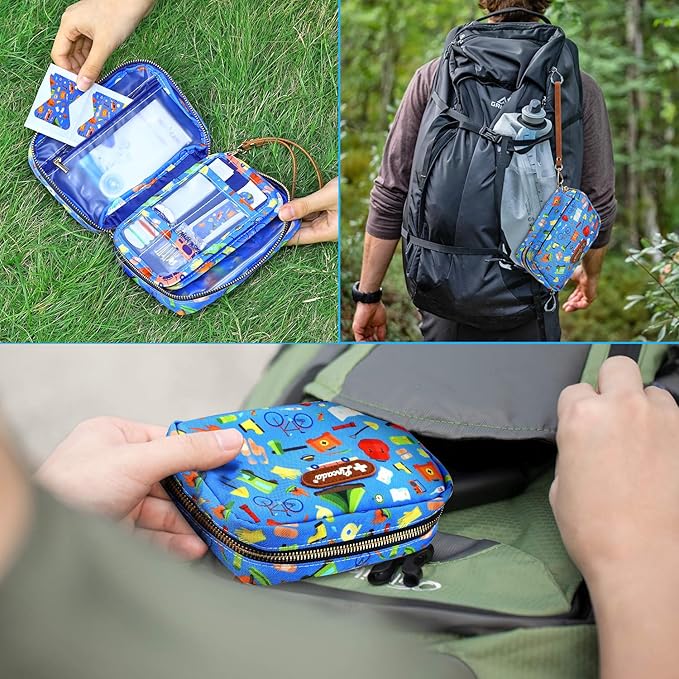 Portable Travel First Aid Kit for Kids and Adults, 143 Pieces All-Purpose Emergency First Aid Kit for Home, Car, Diaper Bag, 