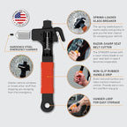 Stinger Super Duty Car Emergency Escape Tool - Hardened Carbon Steel Safety Hammer, Spring-Loaded Window Breaker, Razor-Sharp