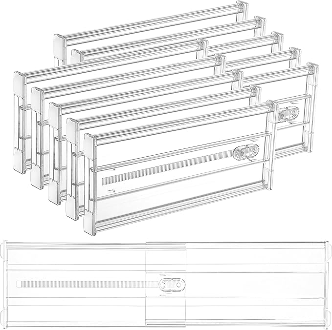 Vtopmart 10 Pack 6" Tall Upgrade Drawer Dividers for Big and Deep Drawer, 12.8"-22.3" Adjustable Expandable Dresser Drawer Or