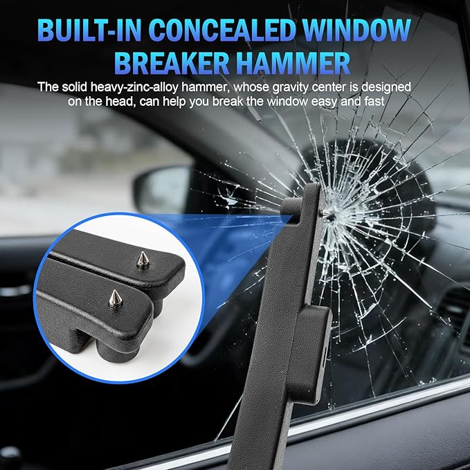 2PCS Car Seat Gap Filler Organizer 4In1 Between Seat & Console Inserts Gap Stopper Plug with Fill,Storage,Hook Function & Concealed Small Hammer,Upgraded Universal No Drop Seat Guard for Cars (Black)