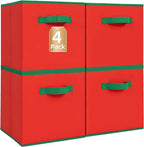 STORAGE MANIAC Storage Cubes, 11 Inch Durable 4 Pack Storage Shelf Basket for Christmas, Fabric Foldable Collapsible Bins wit