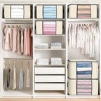 90 L Large Storage Bags, 4 Pack Clothes Storage Bins Foldable Closet Organizers Storage Containers with Reinforced Handle for