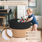 INDRESSME 115L Extra Large Cotton Rope Blanket Basket for Nursery, Boho Decor Baby Laundry Baskets for Kids Toy Organizer Sto