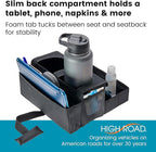 High Road CarHop Jr - Car Organizer with Cup Holders and Storage or Eating Tray for Car - Front Seat Organizer for Drivers and Back Seat Organizer for Kids and Adults