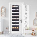 SLEEPING LAMB Over The Door Shoe Organizer for Closet with Large Deep Pockets, Narrow Shoe Rack for Door Hanging Boots Storag