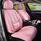 Coverado Car Seat Covers Full Set, Seat Covers for Cars, Pink Car Seat Protector Waterproof, Nappa Leather Car Seat Cushion, 