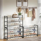 Stackable Shoe Rack, 6 Tier Metal Shoes Rack Storage Organizer,Large Capacity Shoe Shelf Max Holds 30 Pairs of Shoes,Sturdy a