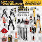 ELEAD 200-Piece Extra Thick Pegboard Hooks Set, 1/4" Heavy Duty Black Peg Board Organizer Accessories, Metal Pegboard Accesso