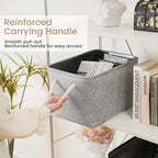 Large Storage Baskets- 15x11x10 inch Storage Bins for Shelves and Closet Organizing, Foldable Fabric Bin for Home Organizatio