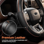 West Llama Car Steering Wheel Cover for Ford F-150(1997-2026), F-250(1997-2026), F-350, 15.5-16 inches, Black + Yellow Line