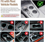 Car Tray Table & Car Desk for Laptop with 2 Risers and Anti-Slip Pad, 360° Rotating Cup Holder for Working and Eating Compatible with Tesla Model 3/Y/S, Ford F150/Explorer/Maverick & Most Vehicles/EV