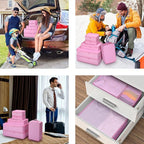 Mossio 6 Set Packing Cubes with Shoe Bag - Lightweight Travel Luggage Suitcase Organizers