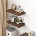 Dreamland 24" Floating Shelves for Wall, 12" Deep Thicker Walnut Floating Shelves, Wall-Mounted Shelves for Bedroom, Living R
