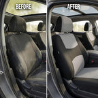 FH Group Flat Cloth Full Set Car Seat Covers Three Row 7 Seater - Universal Fit for Cars, Trucks & SUVs Gray