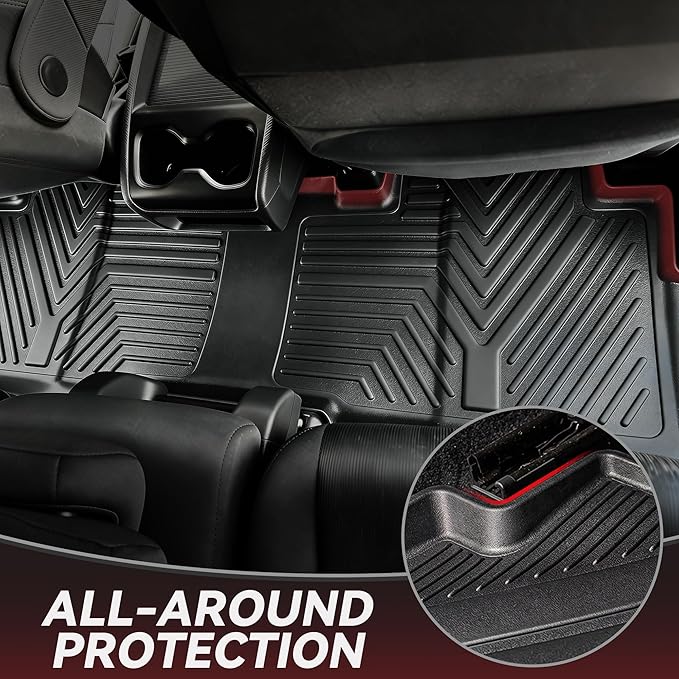 YITAMOTOR Floor Mats Compatible with Honda 2017-2022 CR-V, 1st & 2nd Row All Weather Protection, Black