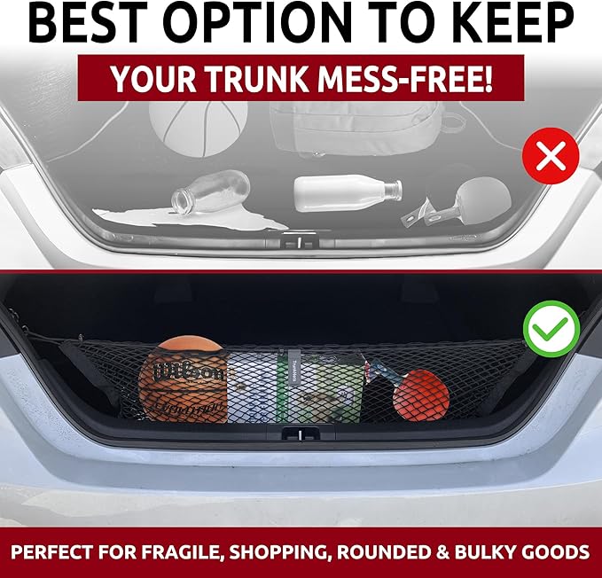 Envelope Style Automotive Elastic Trunk Mesh Cargo Net for Toyota Camry 2018-2026 - Premium Trunk Organizers and Storage -