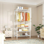 Ulif H2 Heavy-Duty Portable Closets, 4-Tier Freestanding Garment Rack Suit for Small Space and Corner, Closet Organizer Syste