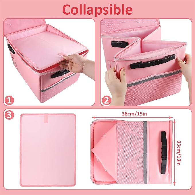 TOMKID Fireproof File Cabinet with Lock, Fireproof Document Organizer Collapsible File Box Filing Cabinet with Handle for Let