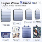 Veken 9/11 Set Compression Packing Cubes for Travel Essentials,Compressible Expandable Large Luggage Suitcase Organizer Bags 