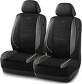 Skechers Air-Cooled Memory Foam Seat Cover, Mesh Thick Car Seat Covers,Piping Leather Car Seat Covers Front Seats, Airbag Com