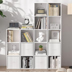 Cube Bookshelf, 5 Cube Storage Organizer, Freestanding 5 Tier Open Display Shelf with Eco-Friendly Melamine Surface for Home 