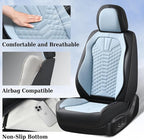 Coverado Seat Covers, Leather Seat Covers for Front Seats, Black and Blue Car Seat Covers, Waterproof Car Seat Protectors, Au