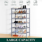 Smiry Shoe Rack, 6 Tier Thick Bamboo Shoe Organizer, Stackable Free Standing Wooden Shoe Storage Shelf for Closet, Entryway, 