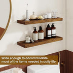 Dreamland 24Inch Floating Shelves for Wall, Rustic Wooden Floating Shelves for Bathroom|Bedroom|Kitchen, 2 Pack Deep Wall Mou