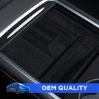 Nestour Upgraded 4PCS Flocked Center Console Organizer Tray Accessories Fit For 2021 2022 2023 Tesla Model 3 Model Y, Armrest Hidden Storage Box, Center Console Wrap Cover Kit.