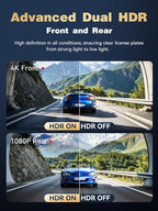 DDPAI 4K Dash Cam Front and Rear, STARVIS 2 IMX678, Built-in 64G eMMC Dual HDR Car Camera, WiFi Dash Camera for Cars with GPS