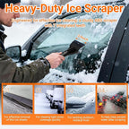 33" Extendable Snow Brush and Ice Scraper for Car Windshield, 2-in-1 Car Snow Brush & Ice Scraper with 360° Pivoting Brush Head and Comfortable Foam Grip for SUV Trucks Sedans,Orange ﻿