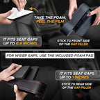EcoNour Car Seat Gap Filler with Cup Holder (25.4 x 15.2 cm) | Auto Console Organizer in Between Front Seats for Holding Phone, Drink and Cards | Travel Accessories with 2 Headrest Hooks