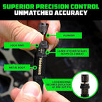 Rhino USA Adjustable Tire Deflator Kit (10-30 PSI) Ultimate Screw-on Automatic Tire Deflators for Offroad - Quick & Easy Air Down System for The Trails - Best Jeep Off Road Accessories (4-Pack) -Black