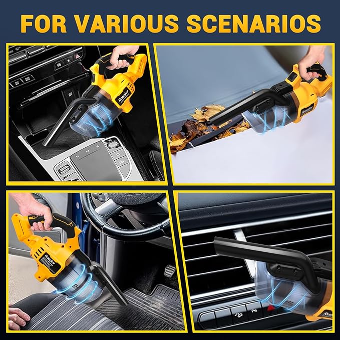 Cordless Vacuum Compatible with DeWalt 20V Battery, 5 in 1 Brushless Vacuum Cleaner with 50KPA 500W Powerful Motor, 50 CFM Po