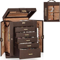 AKOZLIN 360° Rotating Jewelry Box 6-Tier Organizer Functional 360° Rotating Jewelry Storage Case for Women Girls Ring Necklac