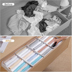 4 Packs T-shirt Drawer Organizers for Clothing,10 Grids Compartment Wardrobe Storage Box, Clothes Organizer for Folded Clothe