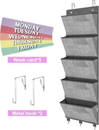 homyfort Over the Door hanging File Organizer, Weekly Hanging File Folders, Wall Organizers and Storage for Mail, Magazine, N