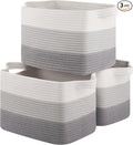 OIASKET Storage Baskets for Organizing, Woven Baskets for Shelves, Rectangle Decorative Organizer for Storage Clothes, Toy, B