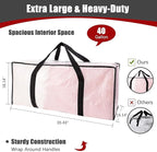 Extra Large Moving Bags with Zippers & Carrying Handles, Heavy-Duty Storage Tote for Space Saving Moving Storage, Fold Flat, 