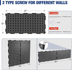 WORKPRO Metal Pegboard 16”x 32” Steel Panel with Round Holes & Vertical Slots 3-Pack, Black Heavy Duty Garage Peg Board Wall 
