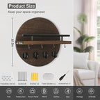 dreampossible Key Holder Wall Mount - 10.2 Inch Decorative Key Rack and Mail Organizer with 8 Key Hooks - Wooden Key Hanger w
