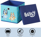 Idea Nuova Bluey Collapsible Fabric Storage Cube,10” Organizer Bin with Lid for Bedroom, Playroom, and Closet