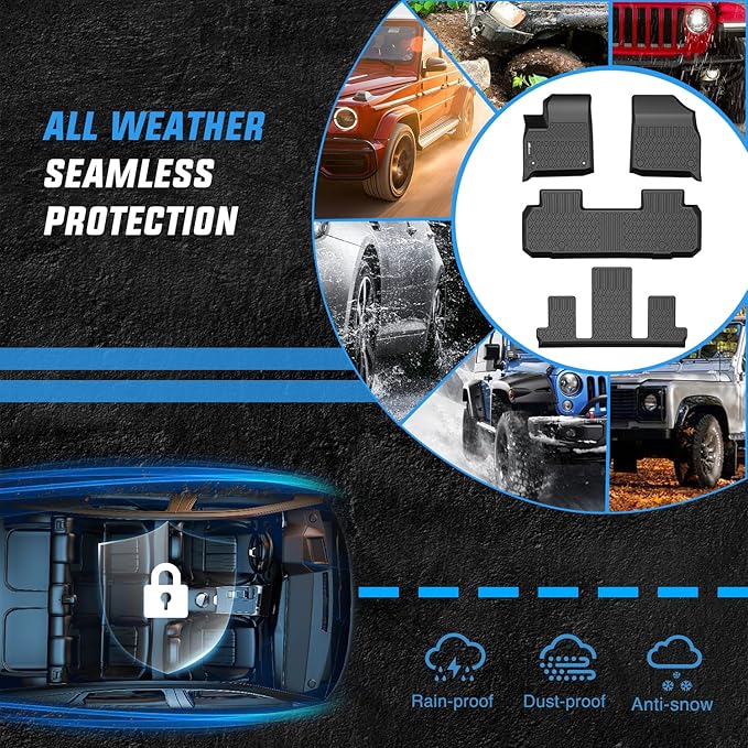 Nilight TPE Floor Mats for 2018 2019 2020 2021 2022 2023 2024 2025 Chevy Traverse Bucket Seats,All Weather Custom Fit Heavy Duty Floor Liners