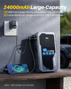 AUTOONE 8000A Jump Starter with Air Compressor (All Gas/12L Diesel), 150PSI Car Jumper Starter Portable, Jump Box Tire Inflator with LED Flashlight, LCD Display, Storage Case