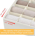 Joyoldelf Sock Drawer Organizer Divider Underwear Organizer 16-cell Fabric Dresser Drawer Organizers Storage Boxes for Socks 